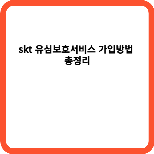 skt 유심보호서비스 가입방법 총정리