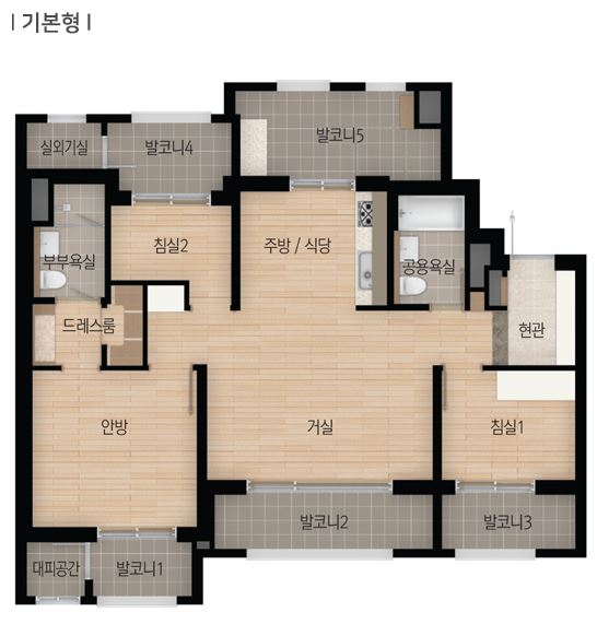 산성역 포레스티아 74B 평면도