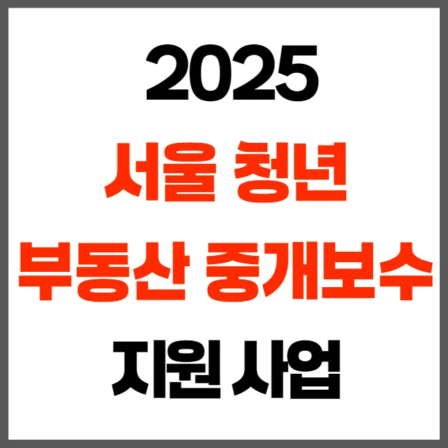 2025년 서울시 청년 부동산 중개보수·이사비 지원사업 신청 방법 총정리