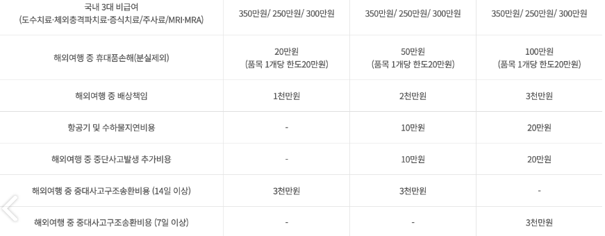 하나손해보험 여행자보험 보장내용 및 가입방법 보험금 청구방법