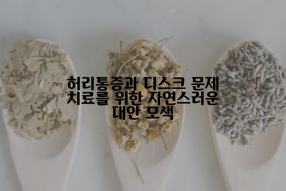 허리통증과 디스크 문제 치료를 위한 자연스러운 대안 모색