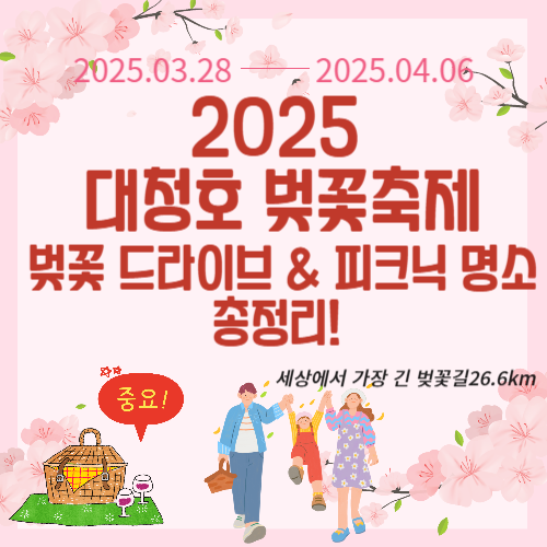 2025 대청호 벚꽃축제 대표 이미지 - 벚꽃 드라이브 &amp; 피크닉 명소 총정리