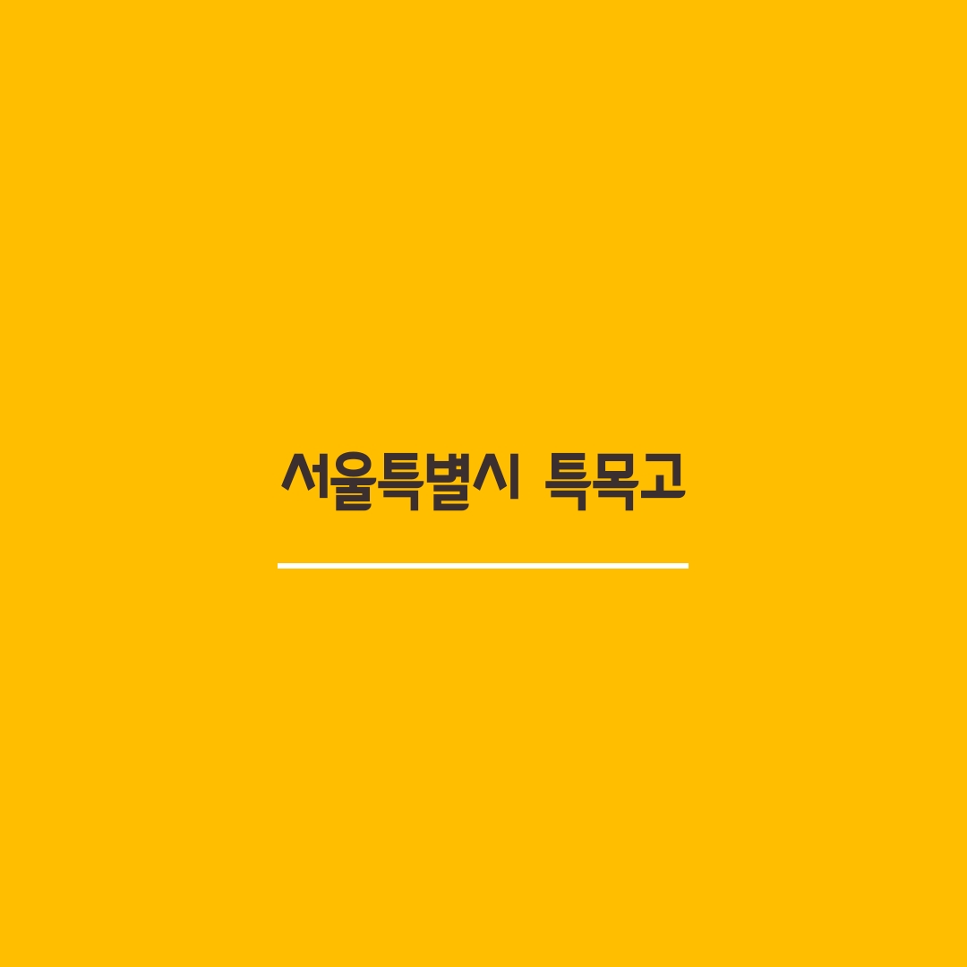  서울특별시 특목고 - 자율형사립고등학교