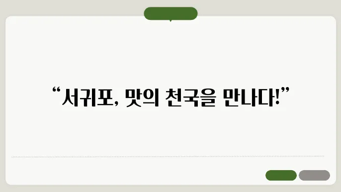 제주도서귀포 맛집 정보 총정리