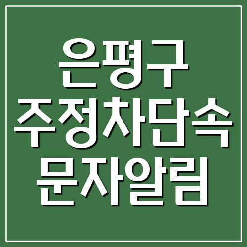 은평구 주정차단속 문자 알림