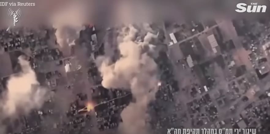VIDEO: Aerial footage shows Israeli air strikes blowing up Hamas targets in Gaza