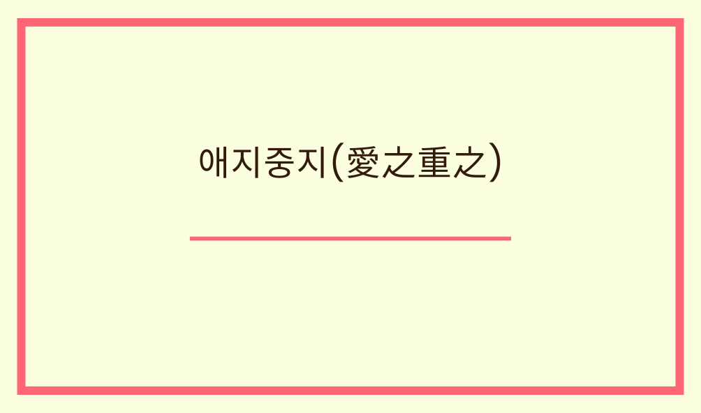 '애지중지(愛之重之)'