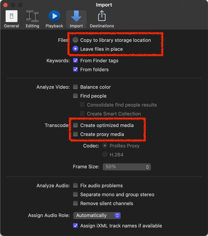 Final_cut_pro_import_option_설정창_예시_이미지