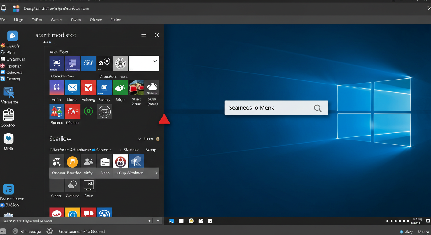 (Image Prompt: Screenshot of the Windows 10 Start Menu. Clearly show the left-side app list and the right-side Live Tile area with some pinned apps and info tiles (like weather). Highlight the search bar at the bottom. Style: Clear, informative screengrab.)