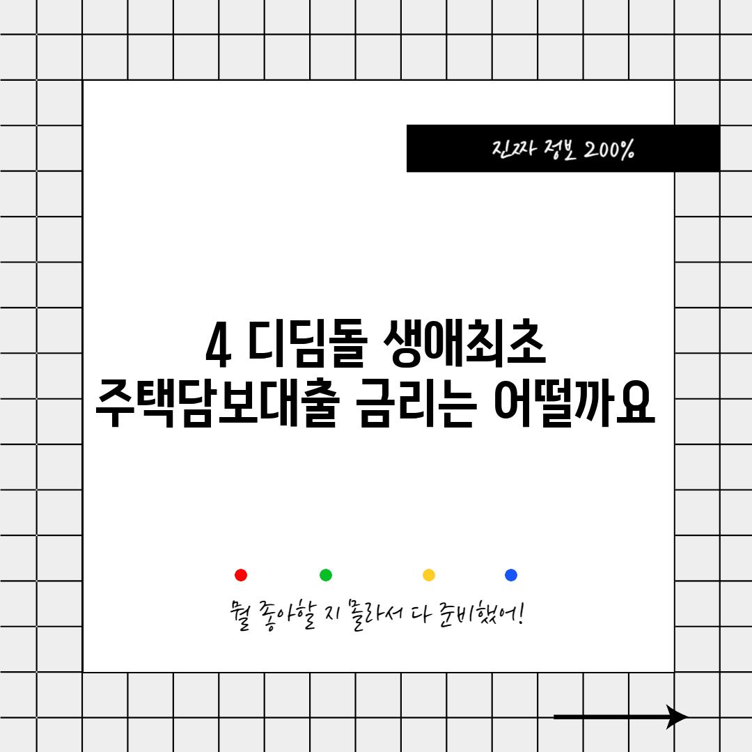 4. 디딤돌 생애최초 주택담보대출 금리는 어떨까요?