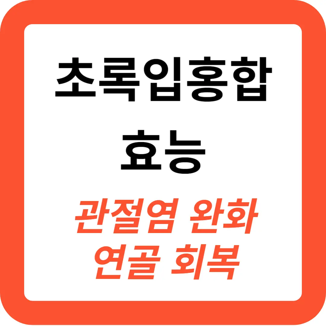 관절에-좋은-초록입홍합-효능-추천