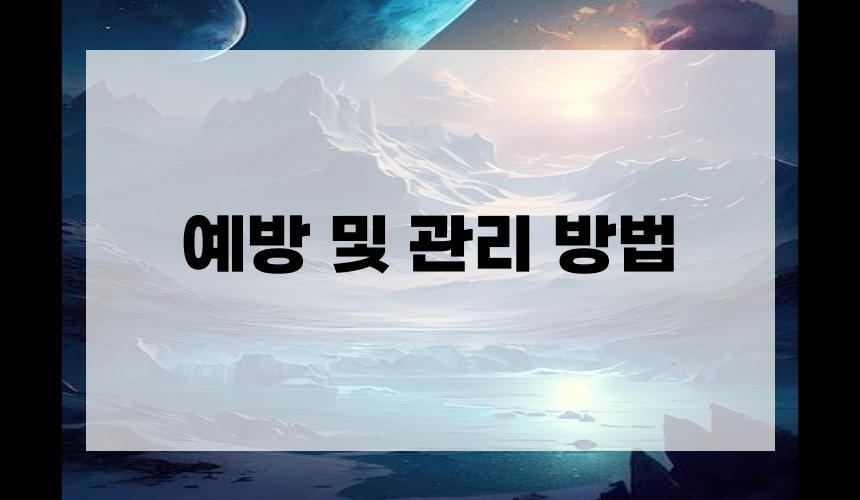 예방 및 관리 방법