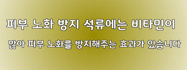 피부 노화 방지 석류에는 비타민이 많아 피부 노화를 방지해주는 효과가 있습니다