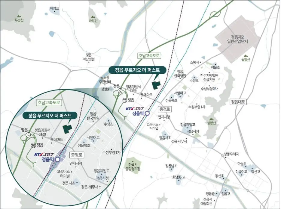 정읍 푸르지오 더 퍼스트 로케이션 환경