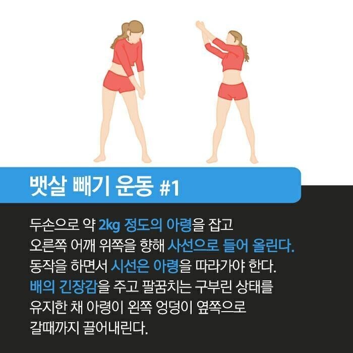  아령으로 배 살 빼기 운동 하는방법
