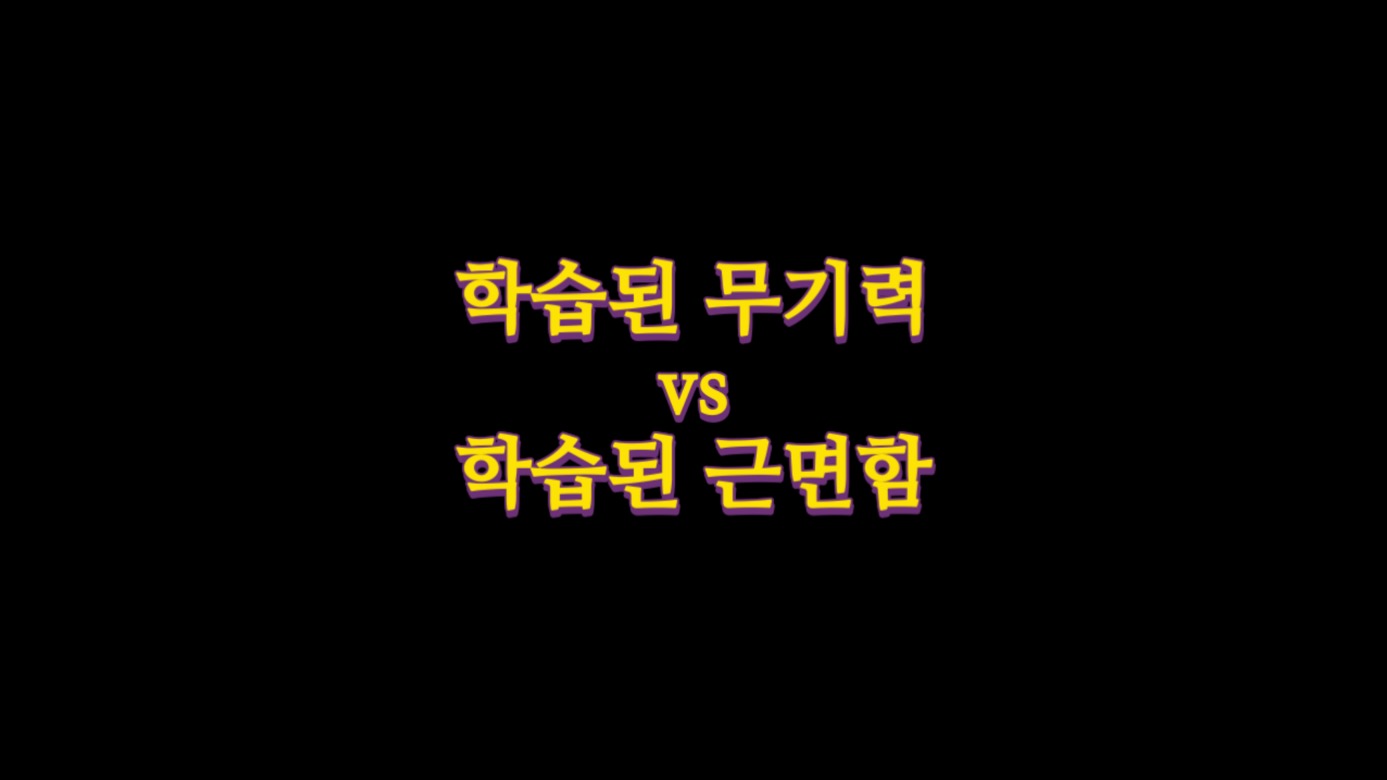  학습된 무기력 vs 학습된 근면함