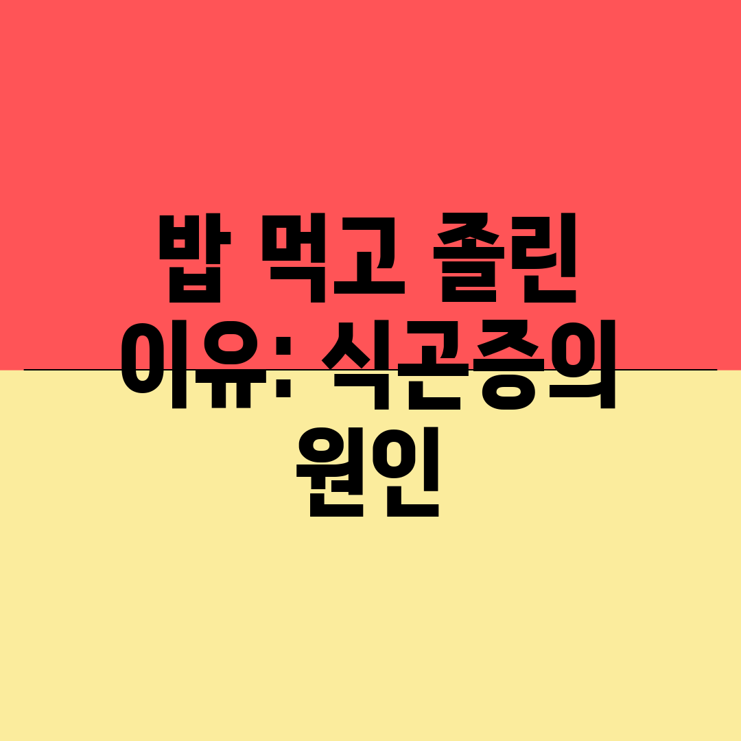 밥 먹고 졸린 이유 식곤증의 원인