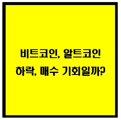 비트코인, 알트코인 하락, 매수 기회일까? 이미지