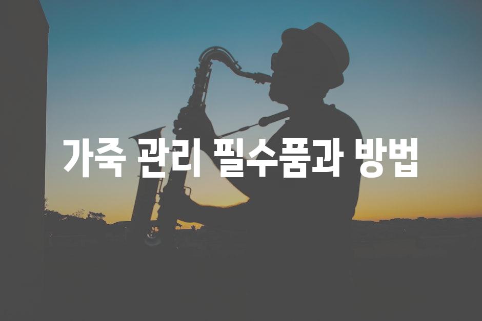 가죽 관리 필수품과 방법