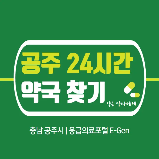  공주 24시간 당번약국 | 심야간 휴일 주말 일요일 당직약국 12곳
