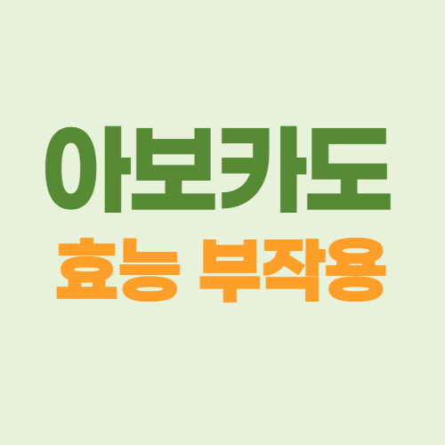  아보카도 효능 및 부작용 제대로 알기