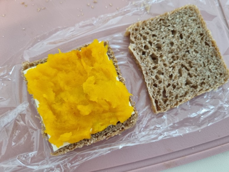 단호박 샌드위치 만들기 No밀가루, No계란 계란알러지 아기 18