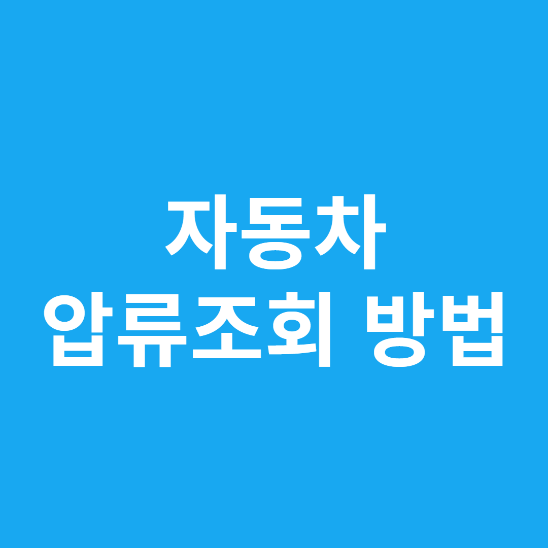 자동차 압류조회 방법