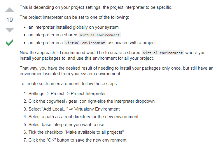  [Pycharm] Install package globally