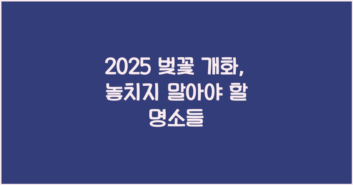 2025 벚꽃 개화