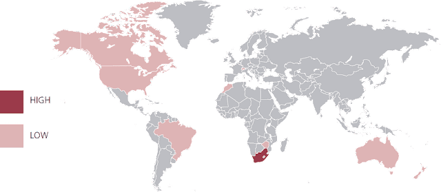 전 세계의 피노타주 와인 생산지 지도