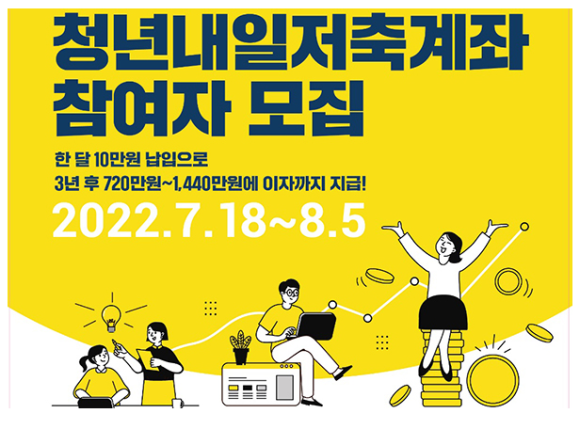  2022 청년내일저축계좌 신청하세요! 10만원+10만원