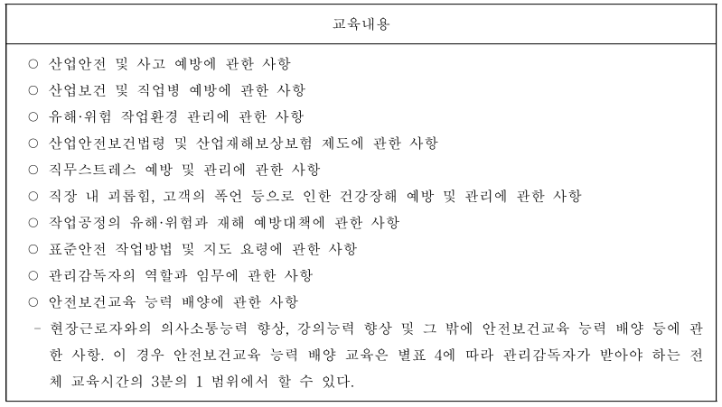 관리감독자 정기교육