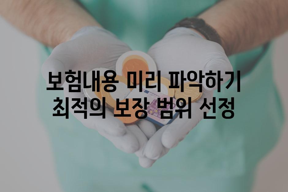 보험내용 미리 파악하기 최적의 보장 범위 선정