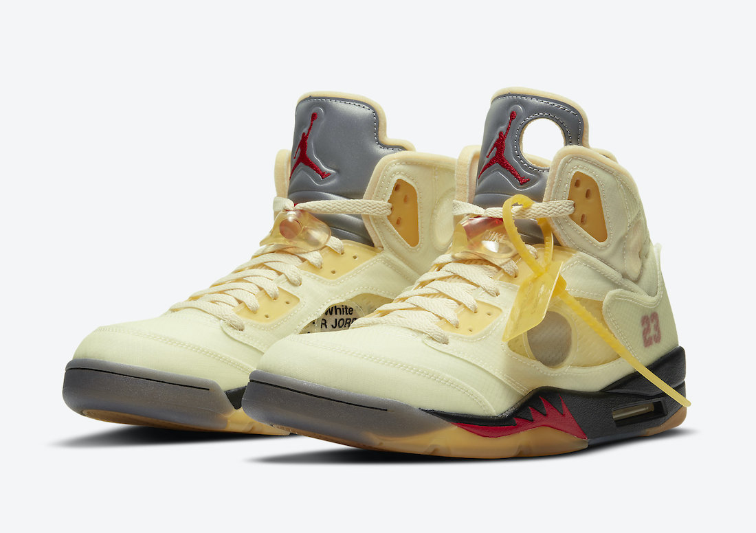  오프화이트 X 나이키 에어 조던 5 "세일"(OFF-WHITE X NIKE AIR JORDAN 5 "SAIL")발매 정보, 라플 링크