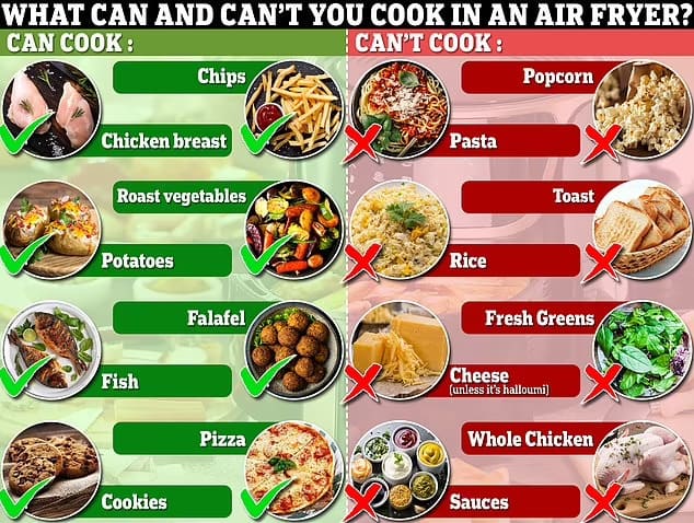 에어 프라이어에 절대 요리해서는 안 되는 푸드 The 7 foods you should NEVER cook in an air fryer&#44; according to ex