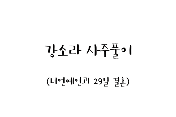 강소라 비 연예인과 29일 결혼 / 강소라 임신 / 강소라 사주와 운의 흐름은?