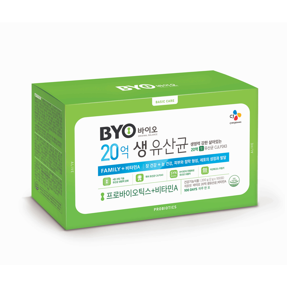  BYO 20억 생유산균 패밀리 비타민A, 2g, 100개입