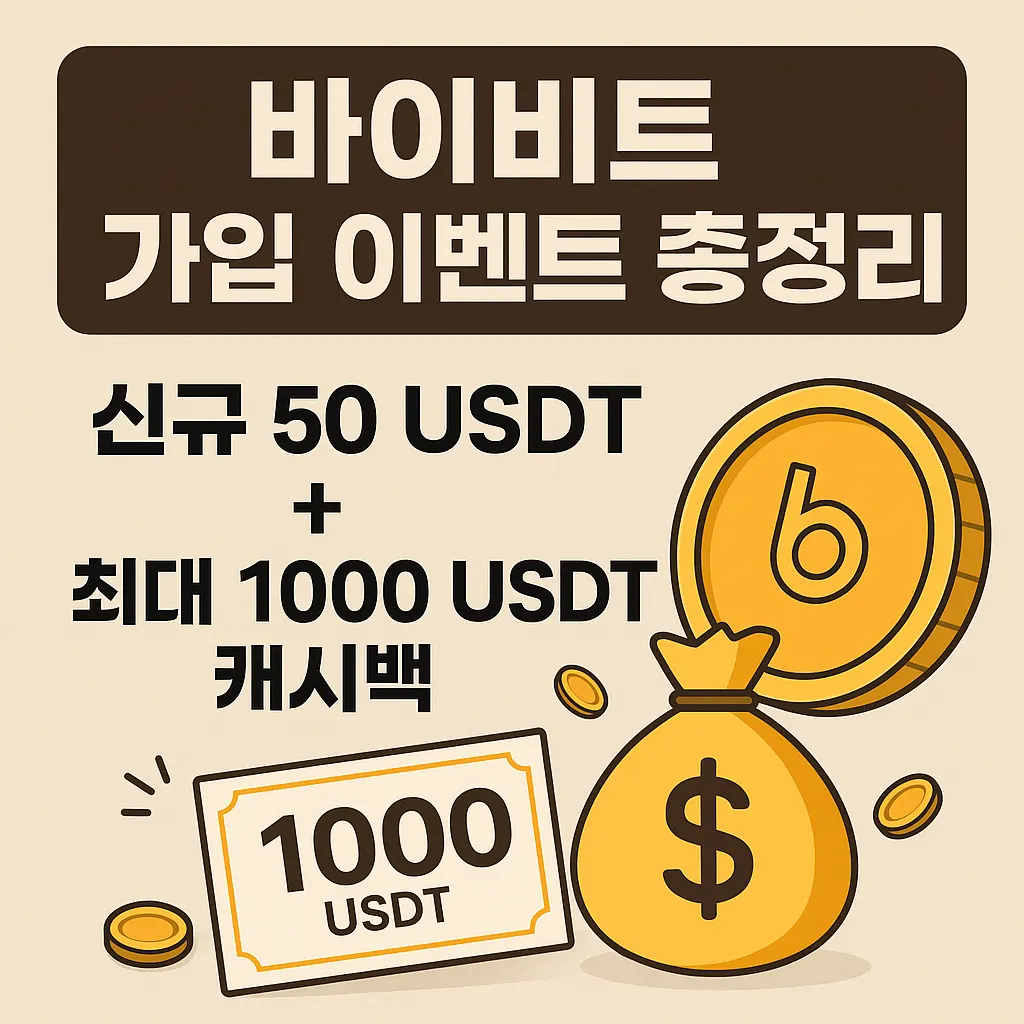 바이비트 가입 이벤트 총정리｜신규 50 USDT + 최대 1000 USDT 캐시백