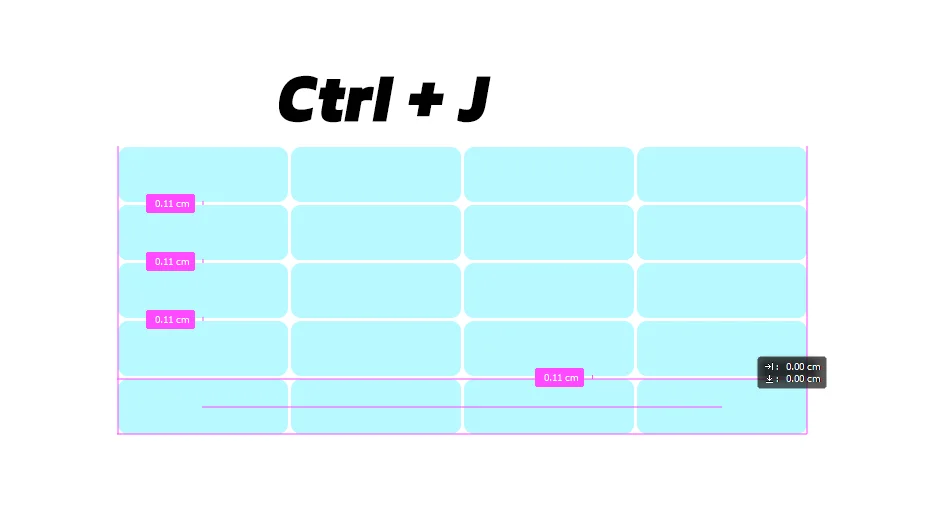 어도비 포토샵에서 사각형을 만들고 복사한 모습