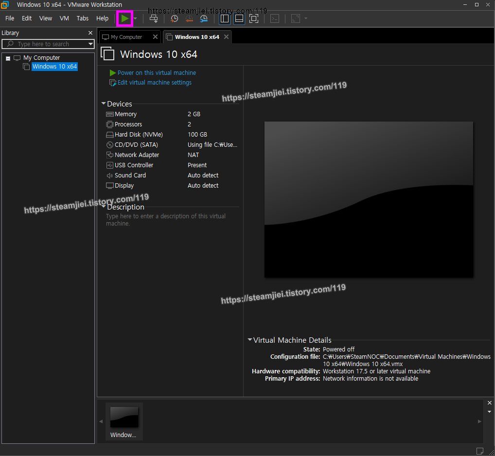 Power on this virtual machine