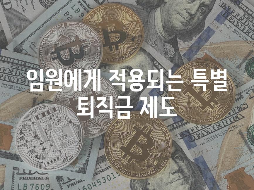 임원에게 적용되는 특별 퇴직금 제도