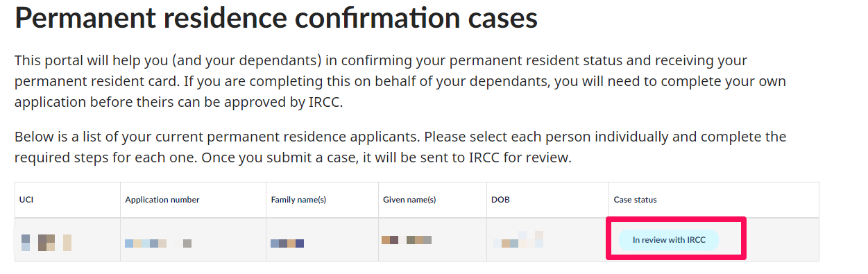 IRCC심사중-상태