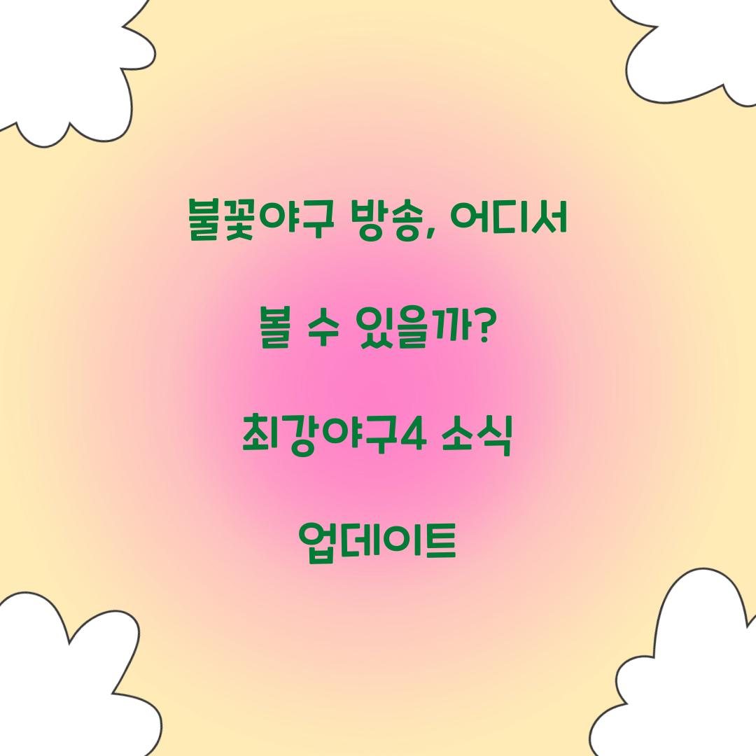 불꽃야구 방송