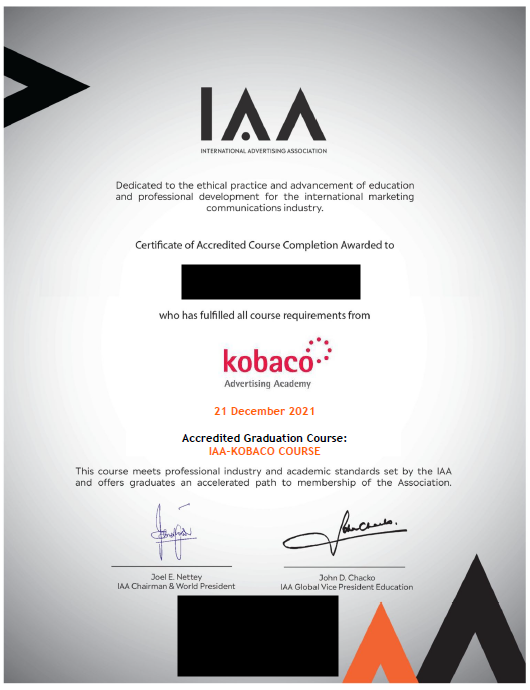  IAA-KOBACO 국제광고인과정 자격증, 1년 동안의 결실 후기