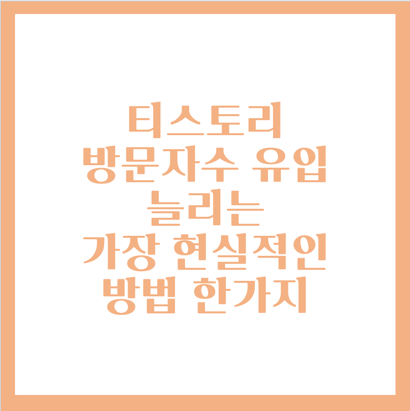  티스토리 방문자 수 유입 증가 현실적인 방법