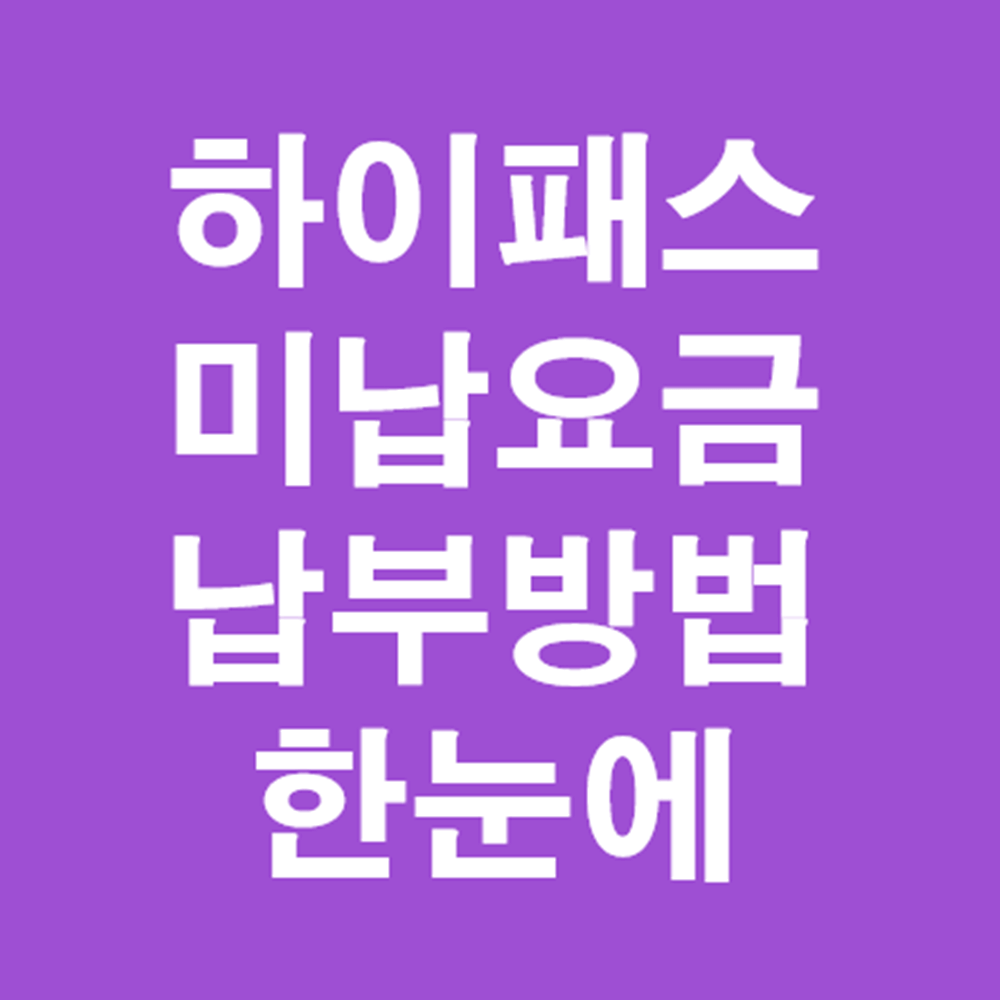 하이패스-미납요금-납부방법-한눈에