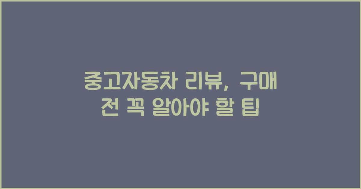 중고자동차 리뷰