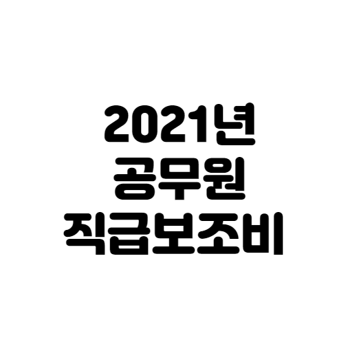  2021 공무원 직급보조비 인상