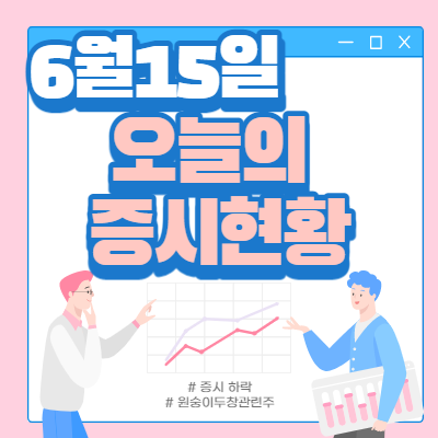 6월 15일 오늘의 증시현황(원숭이두창관련주↑)