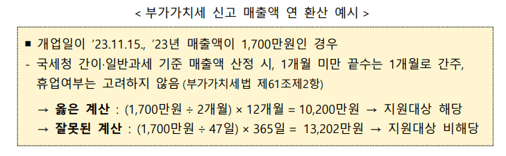 부가가치세 신고 매출액 연 환산